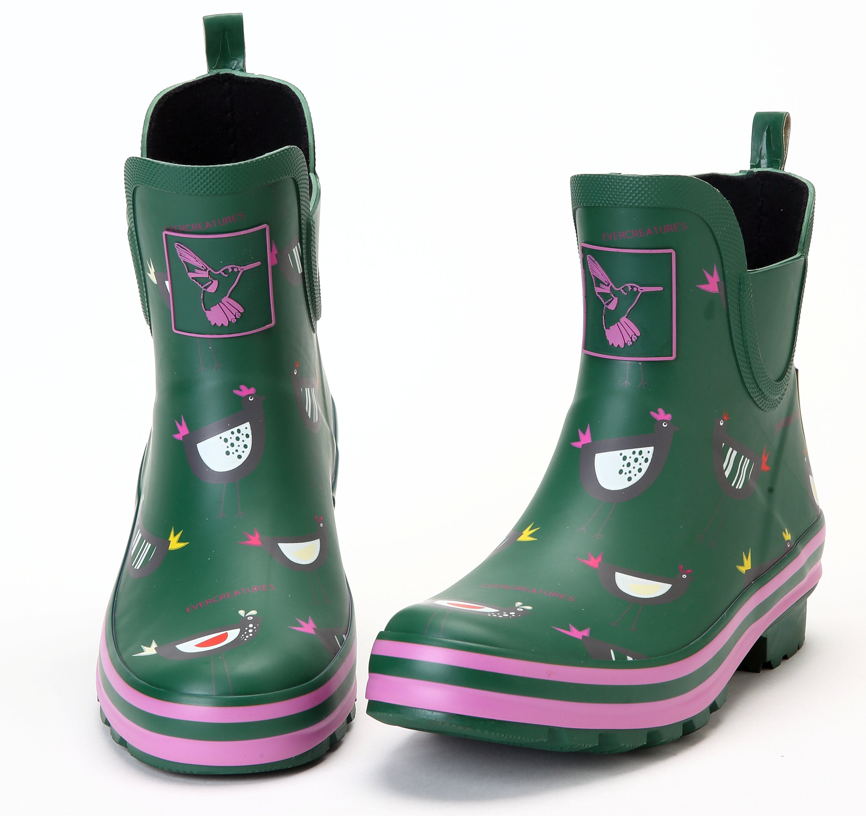 Dámské holinky Evercreatures nízké černé s puntíky