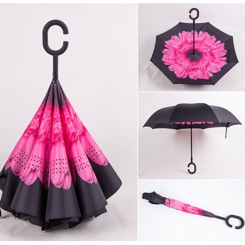 Deštník velký květ růžový