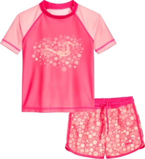 Playshoes Dvoudílné UV plavky 50+ buble růžová